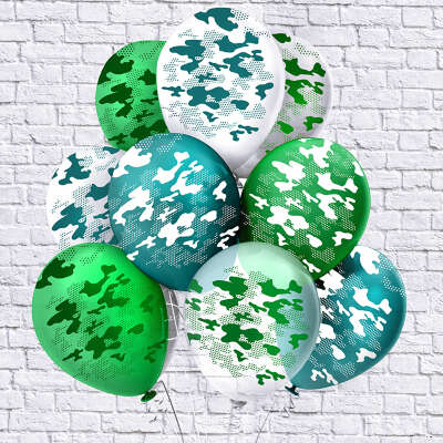 Купить онлайн Связка шаров "Камуфляж". в интернет-магазине Праздник цветов и подарков с доставкой по Хабаровску недорого.